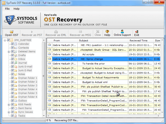 Outlook 2010 Move OST to PST  File 3.5